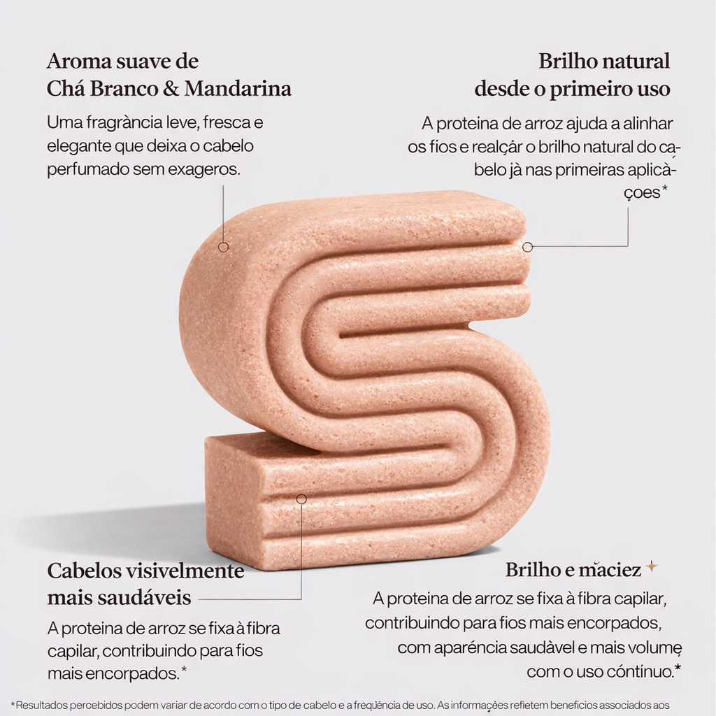 Shampoo e condicionador à base de água de arroz para o crescimento  e fortalecimento capilar